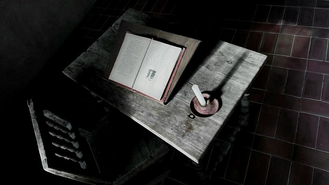 mystery book on table